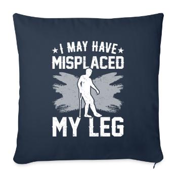 Funny prosthetic leg for amputees - Sofa pillowcase 17,3'' x 17,3'' (45 x 45 cm) - navy - Front