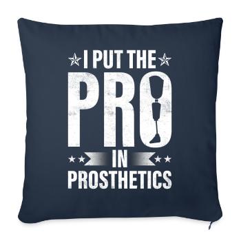 Funny prosthetic leg for amputees - Sofa pillowcase 17,3'' x 17,3'' (45 x 45 cm) - navy - Front