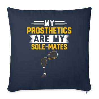 Leg prosthesis amputees - Sofa pillowcase 17,3'' x 17,3'' (45 x 45 cm) - navy - Front
