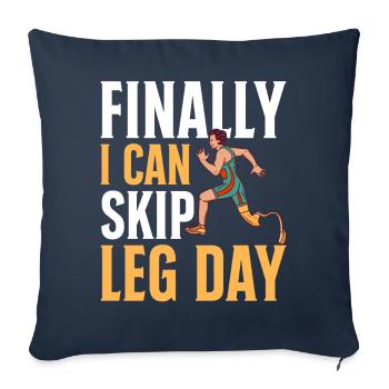 Funny prosthetic leg for amputees - Sofa pillowcase 17,3'' x 17,3'' (45 x 45 cm) - navy - Front