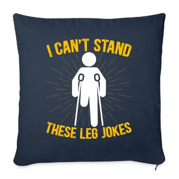 Funny prosthetic leg for amputees - Sofa pillowcase 17,3'' x 17,3'' (45 x 45 cm) - navy - Front