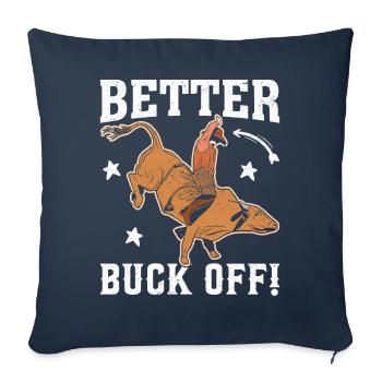 Drôle de cavalier de taureau taureau chevauchant un cow-boy - Housse de coussin décorative 45 x 45 cm - bleu marine - Devant