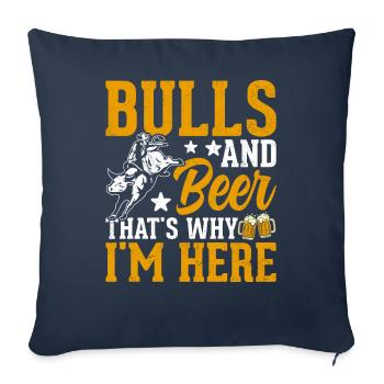 Bull Rider Équitation de taureau - Housse de coussin décorative 45 x 45 cm - bleu marine - Devant