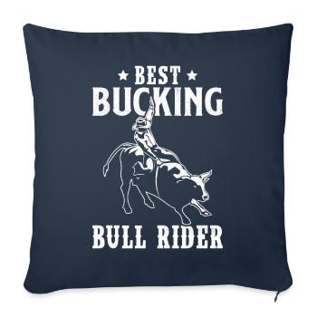 Bull Riding Cowboy - Housse de coussin décorative 45 x 45 cm - bleu marine - Devant