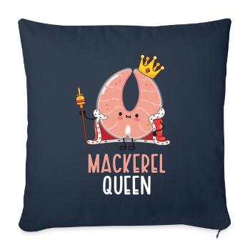 Maquereau Mackrel Pêche en eau salée - Housse de coussin décorative 45 x 45 cm - bleu marine - Devant