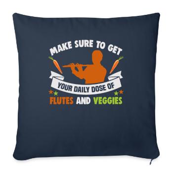 Flûtiste au Musikverein Flutist Végétarien - Housse de coussin décorative 45 x 45 cm - bleu marine - Devant