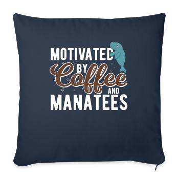 Motivated by coffee and Manatees Süße Ozean Seekuh - Sofakissenbezug 45 x 45 cm - Navy - Vorne