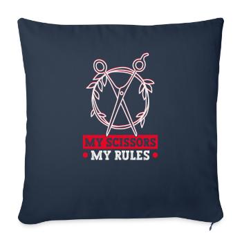 hairdresser, barber, hairdresser, hair salon - Sofa pillowcase 17,3'' x 17,3'' (45 x 45 cm) - navy - Front