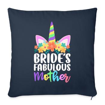 Douche nuptiale de mariage - Housse de coussin décorative 45 x 45 cm - bleu marine - Devant