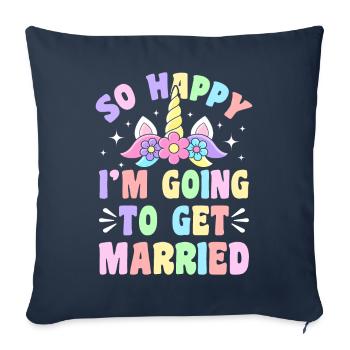 Wedding Bridal Shower - Sofa pillowcase 17,3'' x 17,3'' (45 x 45 cm) - navy - Front