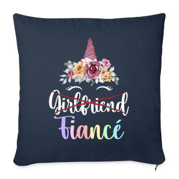 Verlobung Brautparty - Sofakissenbezug 45 x 45 cm - Navy - Vorne