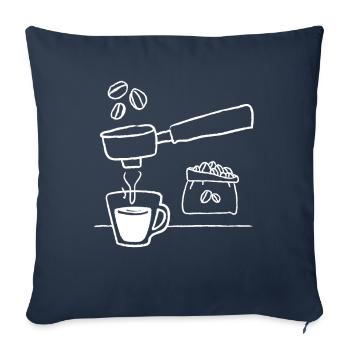 Cafetière porte-filtre Torréfaction du café - Housse de coussin décorative 45 x 45 cm - bleu marine - Devant