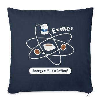 E=mc² Coffee Science Torréfaction du café - Housse de coussin décorative 45 x 45 cm - bleu marine - Devant
