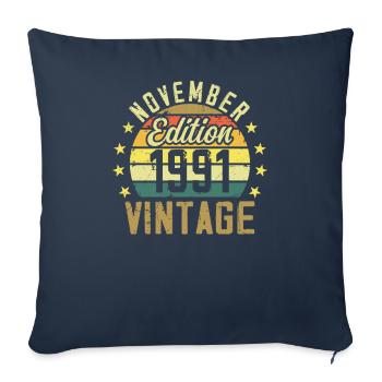 The legends were born in November 1991 - 1991 - Sofa pillowcase 17,3'' x 17,3'' (45 x 45 cm) - navy - Front