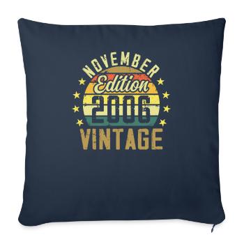 Les légendes sont nés en novembre 2006 - 2006 - Housse de coussin décorative 45 x 45 cm - bleu marine - Devant