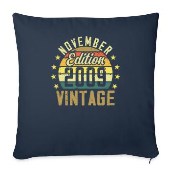 Les légendes sont nés en novembre 2009 - 2009 - Housse de coussin décorative 45 x 45 cm - bleu marine - Devant