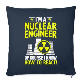 Drôle de centrale nucléaire - Housse de coussin décorative 45 x 45 cm - bleu marine - Devant