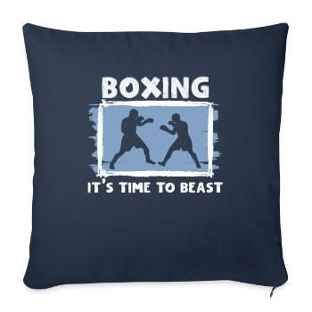 Boxeur Arts martiaux Entraîneur de boxe Boxe - Housse de coussin décorative 45 x 45 cm - bleu marine - Devant