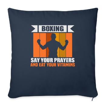 Boxeur Arts martiaux Entraîneur de boxe Boxe - Housse de coussin décorative 45 x 45 cm - bleu marine - Devant