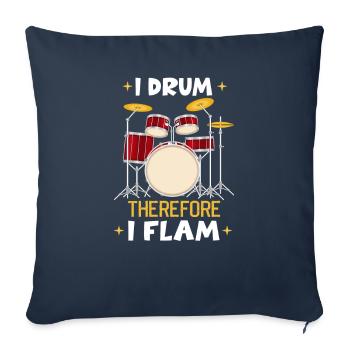 Batteur dans un groupe | Batteur, Musicien - Housse de coussin décorative 45 x 45 cm - bleu marine - Devant