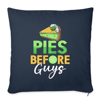 Dessert pour les amateurs de tarte au citron vert - Housse de coussin décorative 45 x 45 cm - bleu marine - Devant