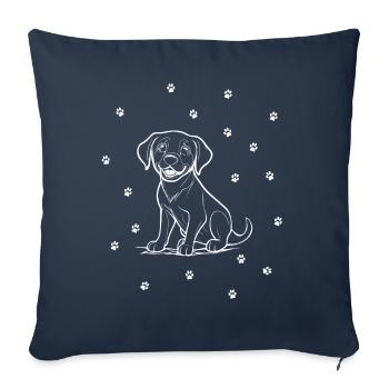 Labrador Retriever with small paws - Sofa pillowcase 17,3'' x 17,3'' (45 x 45 cm) - navy - Front