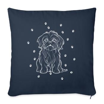 Havanese with small paws - Sofa pillowcase 17,3'' x 17,3'' (45 x 45 cm) - navy - Front
