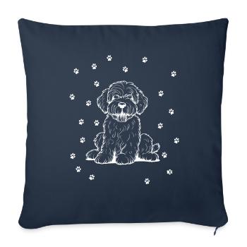 Portuguese Water Dog with small paws - Sofa pillowcase 17,3'' x 17,3'' (45 x 45 cm) - navy - Front