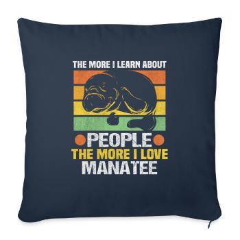 The more I love manatee Florida Seekühe - Sofakissenbezug 45 x 45 cm - Navy - Vorne