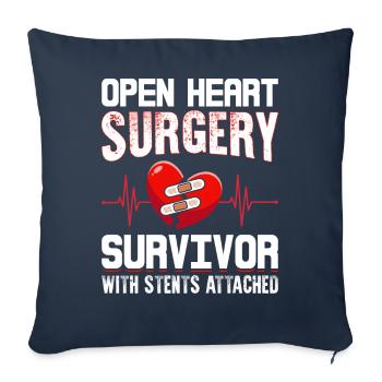Patient en angioplastie - Housse de coussin décorative 45 x 45 cm - bleu marine - Devant