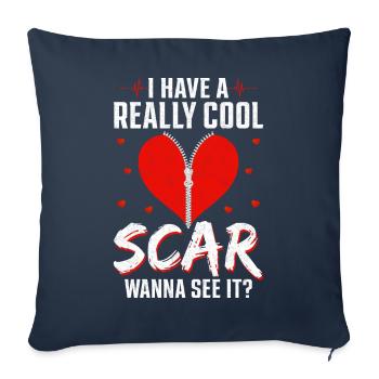 Open-heart surgery survivor - Sofa pillowcase 17,3'' x 17,3'' (45 x 45 cm) - navy - Front