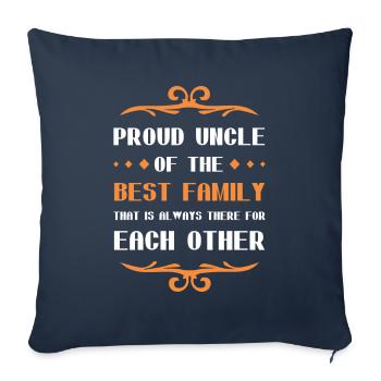 Stolzer Onkel Spruch Familie - Sofakissenbezug 45 x 45 cm - Navy - Vorne