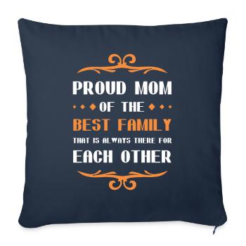 Fière Maman Maman Maman Dire Famille - Housse de coussin décorative 45 x 45 cm - bleu marine - Devant
