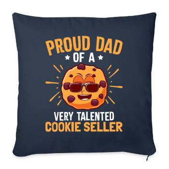 Fier Cookie Scout papa marchand de biscuits - Housse de coussin décorative 45 x 45 cm - bleu marine - Devant