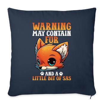 Furry Fandom Fursona Fursuit - Housse de coussin décorative 45 x 45 cm - bleu marine - Devant