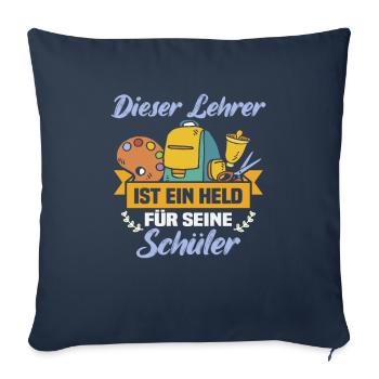Meilleure idée de cadeau de pension pour les enseignants Étudiant - Housse de coussin décorative 45 x 45 cm - bleu marine - Devant