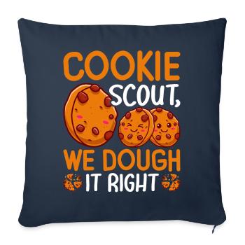 Drôle de vendeur de biscuits - Housse de coussin décorative 45 x 45 cm - bleu marine - Devant