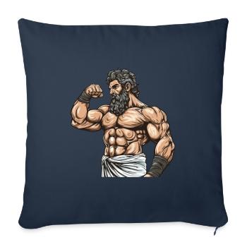 Bodybuilder Muscles Workout Gym - Housse de coussin décorative 45 x 45 cm - bleu marine - Devant