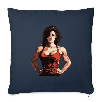 Femme Muscles Workout Gym - Housse de coussin décorative 45 x 45 cm - bleu marine - Devant