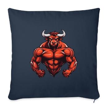 Bull Bull Musculation Muscles - Housse de coussin décorative 45 x 45 cm - bleu marine - Devant