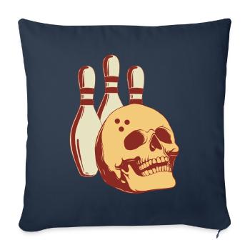 Bowling Squelette Bowling Quilles - Housse de coussin décorative 45 x 45 cm - bleu marine - Devant