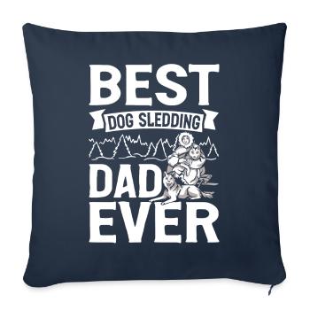 Mushing Hundeschlittenfahrt Musher - Sofakissenbezug 45 x 45 cm - Navy - Vorne