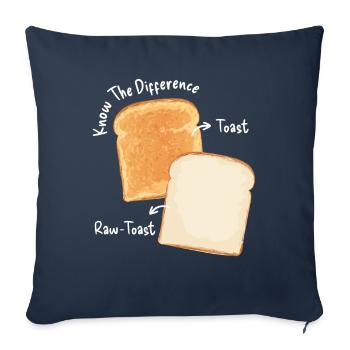 Toast Différence Pain Toast Petit-déjeuner - Housse de coussin décorative 45 x 45 cm - bleu marine - Devant