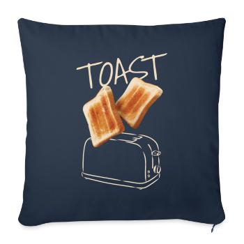 Pain grillé Toast Petit-déjeuner - Housse de coussin décorative 45 x 45 cm - bleu marine - Devant