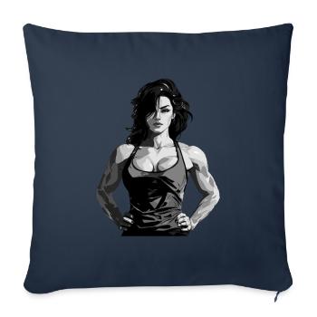 Femme Muscles Workout Gym - Housse de coussin décorative 45 x 45 cm - bleu marine - Devant