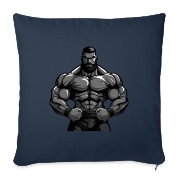 Homme Muscles Musculation - Housse de coussin décorative 45 x 45 cm - bleu marine - Devant