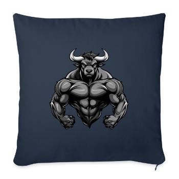 Bull Bull Musculation Muscles - Housse de coussin décorative 45 x 45 cm - bleu marine - Devant