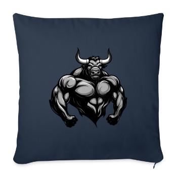 Bull Bull Muscles Gymnase d’entraînement - Housse de coussin décorative 45 x 45 cm - bleu marine - Devant