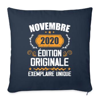 Cadeau D'anniversaire En Novembre 2020 - 2020 - Housse de coussin décorative 45 x 45 cm - bleu marine - Devant