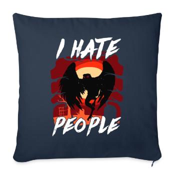 Cryptozoologie de Mothman Crypttide - Housse de coussin décorative 45 x 45 cm - bleu marine - Devant